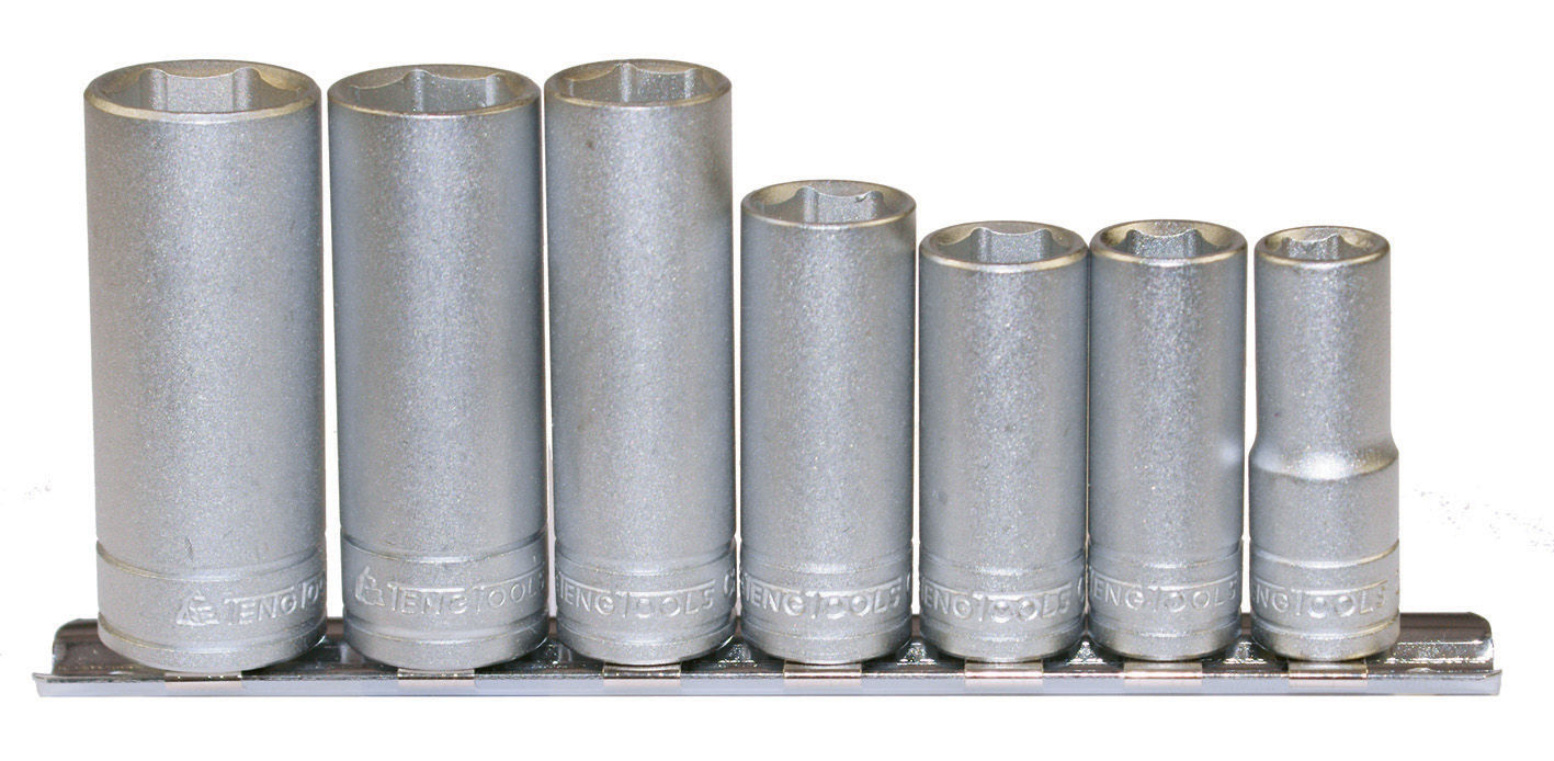 3/8" 7 PIECE DEEP METRIC SOCKET CLIP RAIL